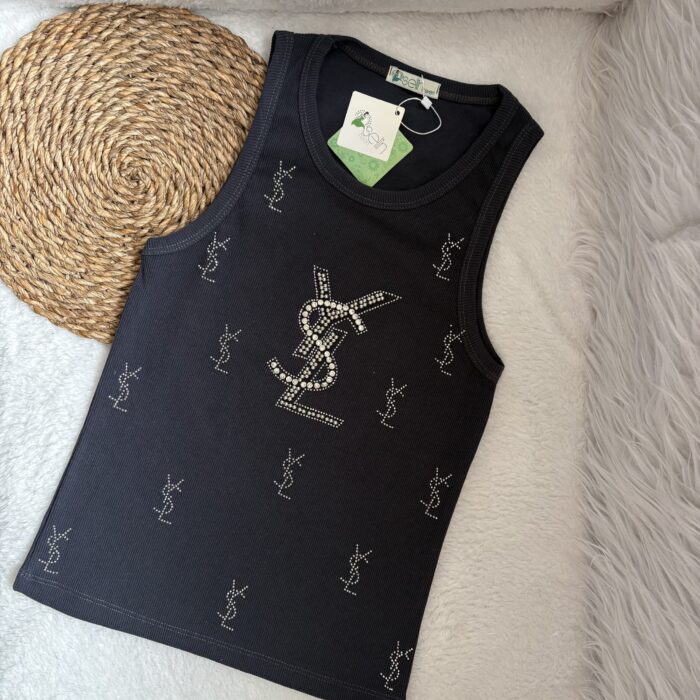 تاپ کبریتی زنانه نگین‌دار YSL - تصویر 8